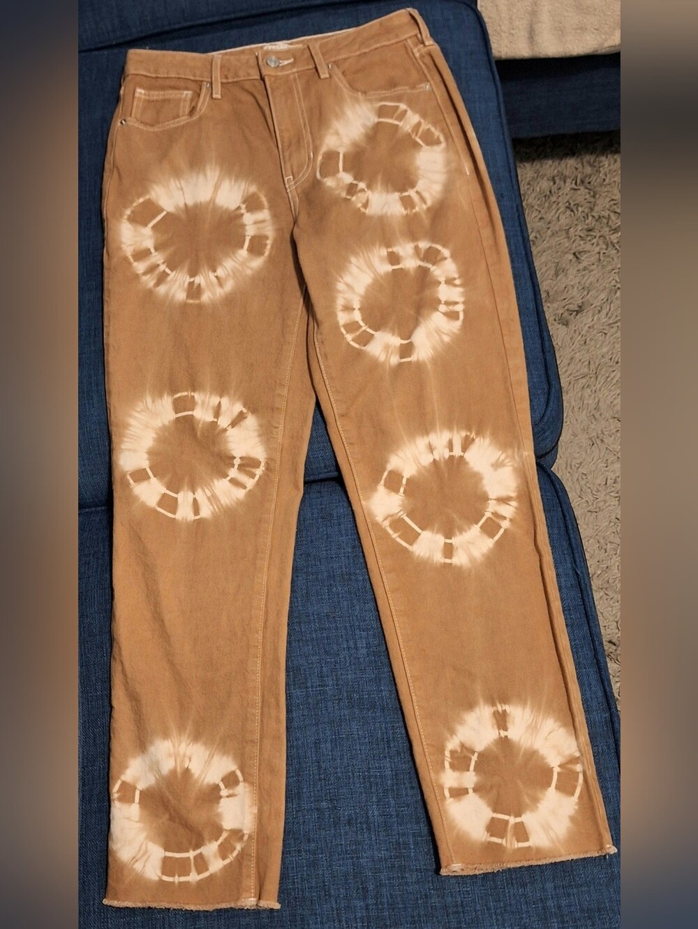 👖PACSUN | High Rise, Tan, Tie Dye Jeans